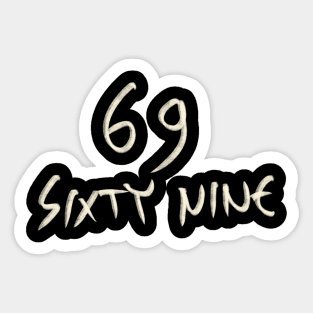 Hand Drawn Letter Number 69 Sixty Nine Sticker